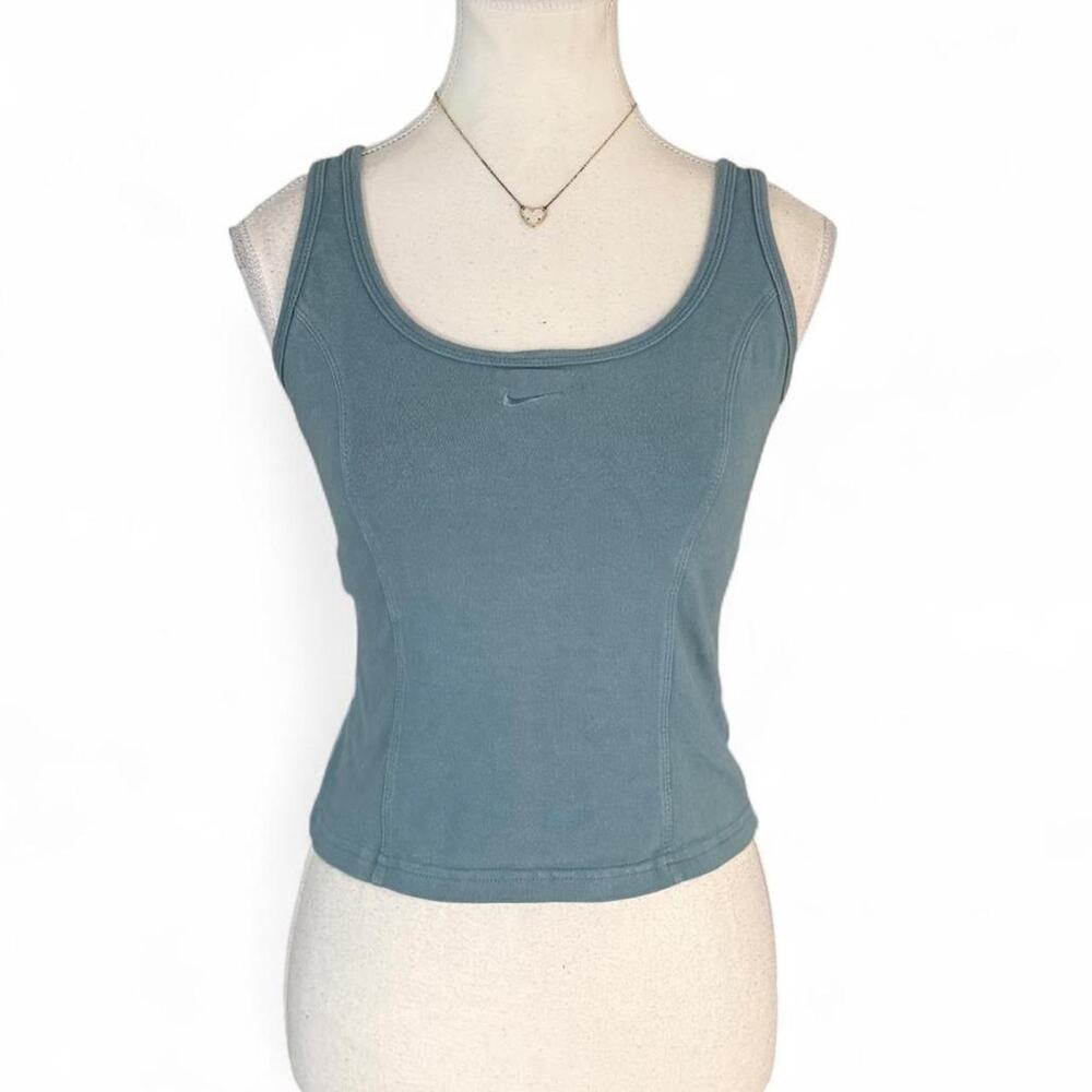 Y2K Vintage Nike Activewear blue cotton tank top Size S full length 2000s style